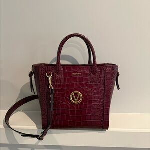 Valentino By Mario Valentino Croc-Embossed Leather Crossbody Bag